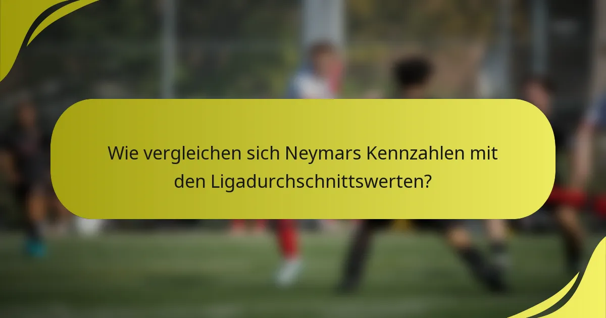 Wie vergleichen sich Neymars Kennzahlen mit den Ligadurchschnittswerten?